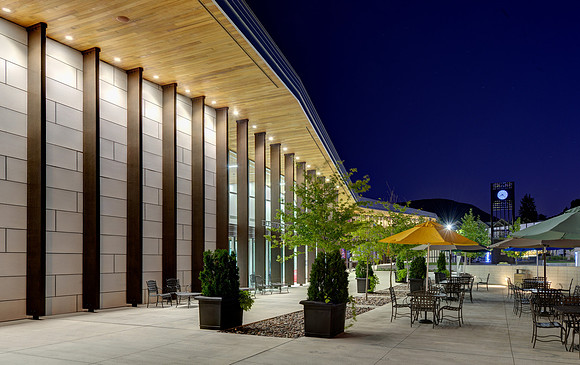 Eileen and Allen Anes Studio Theatre Evening Courtyard