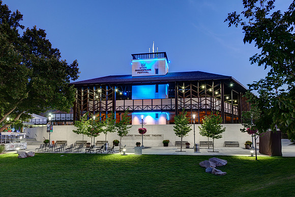 Engelstad Shakespeare Theatre at Night
