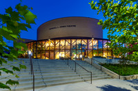 Randall L. Jones Theatre stairs to patio
